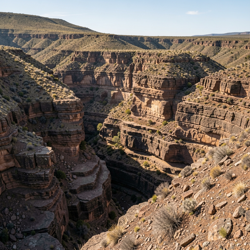 Formación rocosa estratificada característica de la cuenca neuquina en la Patagonia argentina